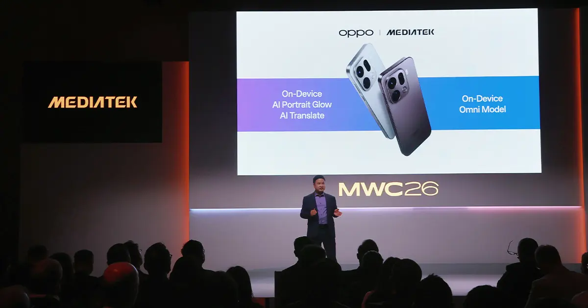 ในงาน Mobile World Congress (MWC) ปี 2026 ที่ผ่านมา OPPO และ MediaTek ได้ร่วมกันเผยโฉมความก้าวหน้าของเทคโนโลยี On-Device AI บนสมาร์ตโฟนในเซสชันพิเศษ “AI for Life” โดย Jason Liao...