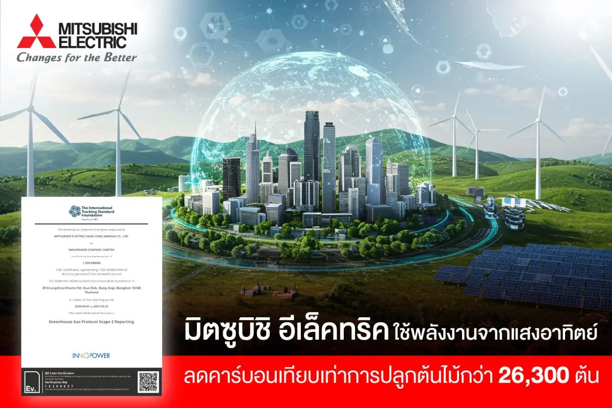 บริษัท มิตซูบิชิ อีเล็คทริค กันยงวัฒนา จำกัด ผู้แทนจำหน่ายผลิตภัณฑ์เครื่องใช้ไฟฟ้าแบรนด์มิตซูบิชิ อีเล็คทริค ในประเทศไทย เดินหน้าส่งเสริมการดำเนินธุรกิจควบคู่กับการดูแลสิ่งแวดล้อมอย่างต่อ...