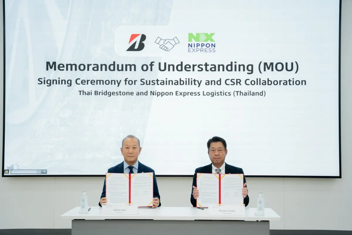บริษัท ไทยบริดจสโตน จำกัด ร่วมกับบริษัท นิปปอน เอ็กซ์เพรส โลจิสติกส์ (ประเทศไทย) จำกัด ลงนามบันทึกข้อตกลงความร่วมมือด้านความยั่งยืนและกิจกรรมเพื่อสังคม เพื่อร่วมขับเคลื่อนความยั่งยืนตลอดห่วง...
