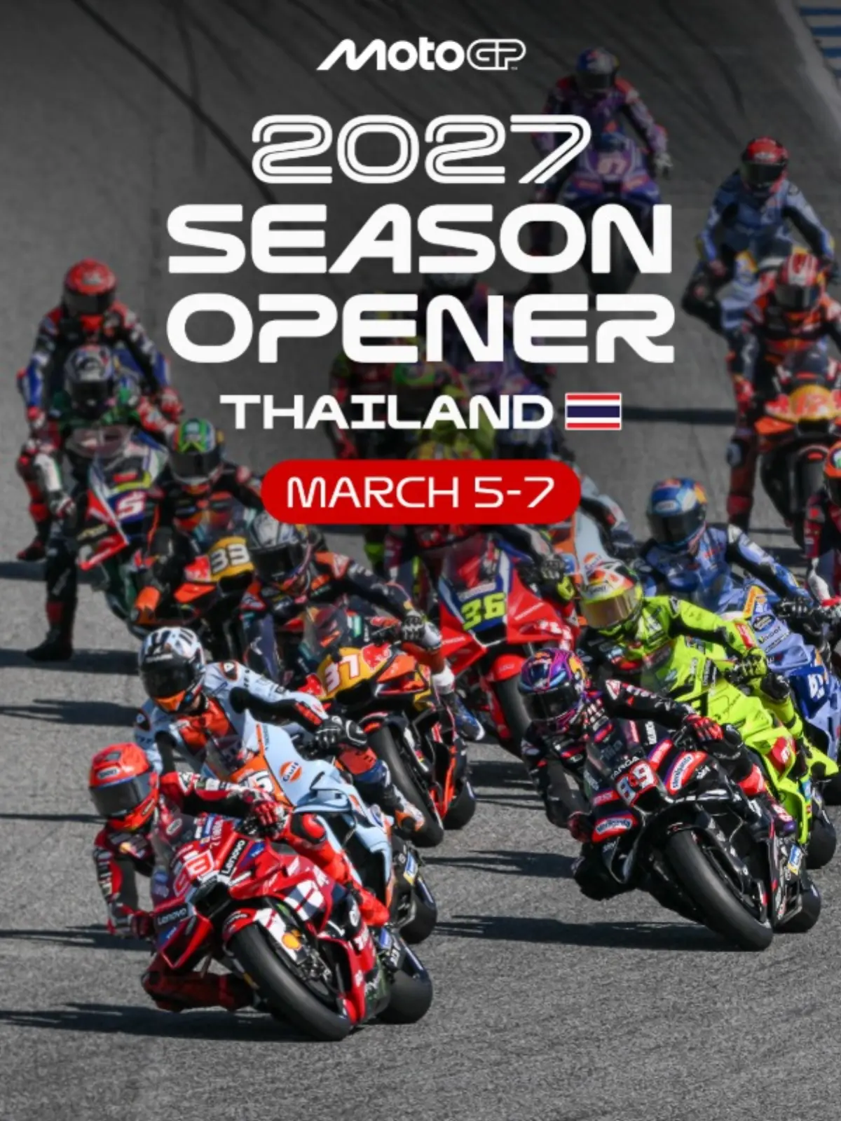 MotoGP Group เจ้าของสิทธิ์การแข่งขันรถจักรยานยนต์ทางเรียบชิงแชมป์โลก (MotoGP) ออกแถลงการณ์อย่างเป็นทางการผ่านเว็บไซต์ MotoGP.com และช่องทางออฟฟิเชียล ประกาศเลือก “ประเทศไทย” เป็นเจ้าภาพจัดการ...