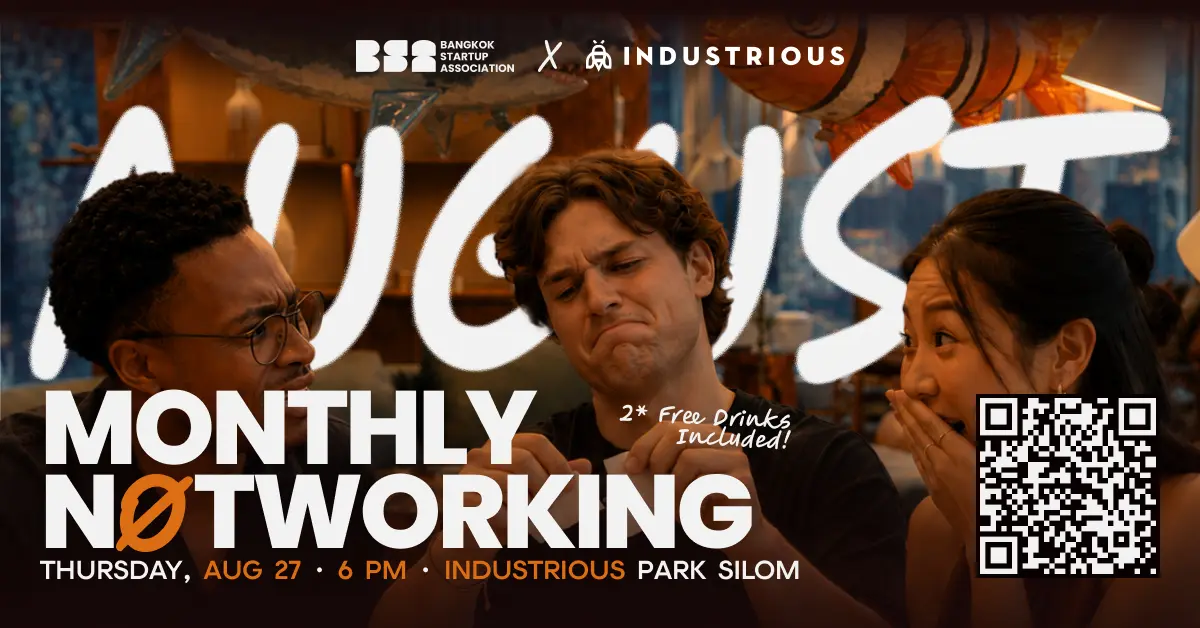 Bangkok Startup Association (BSA) เตรียมจัดงาน “MONTHLY NØTWORKING AUGUST” เปิดพื้นที่สำหรับผู้ก่อตั้งสตาร์ทอัพ นักลงทุน ผู้เชี่ยวชาญ และผู้ที่สนใจในแวดวงธุรกิจและสตาร์ทอัพ ...